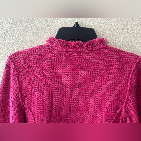NIC+ZOE Fringe Mix Knit Jacket In Charged Pink Size Small NWOT - Picture 9 of 10